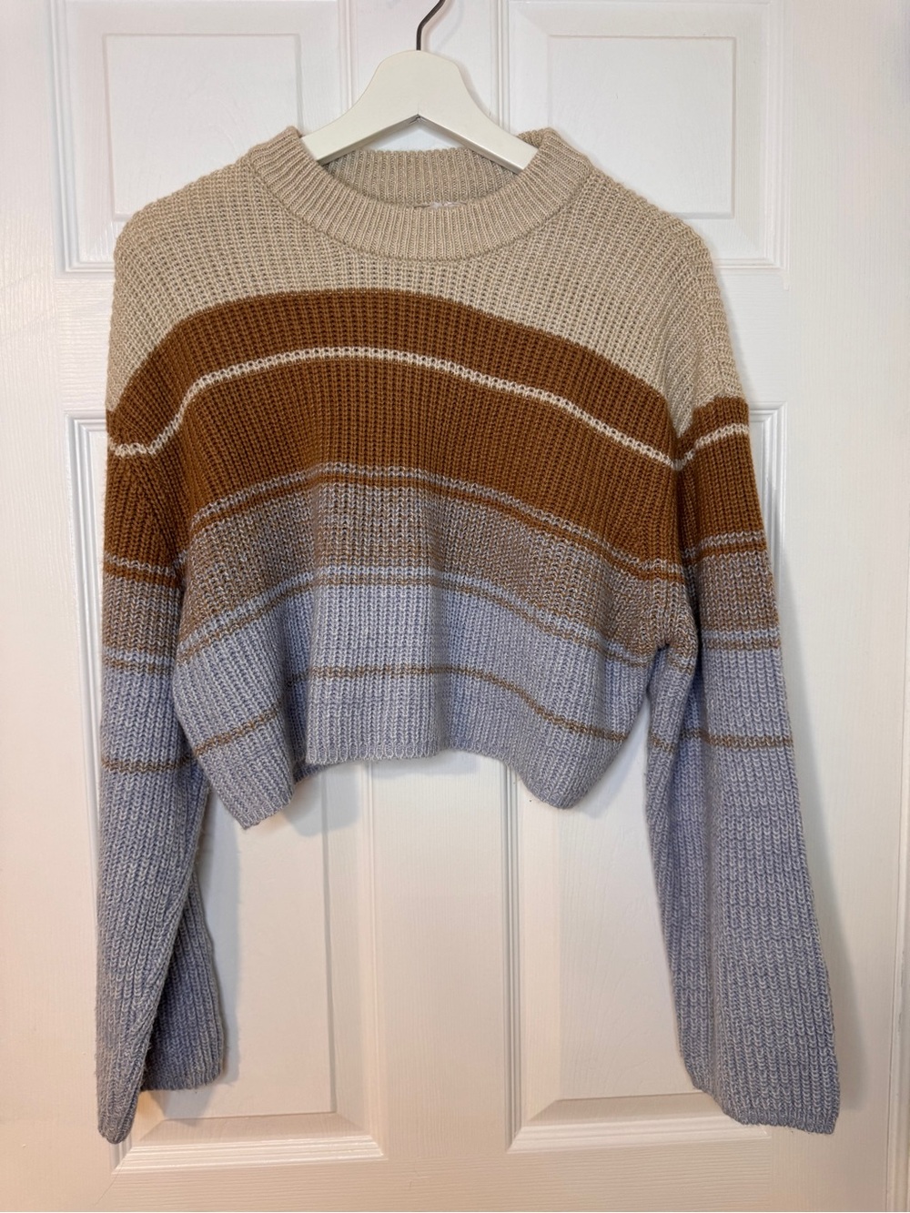 ✨4+ 50% OFF | Garage Striped Crewneck Sweater Beige, Brown & Light Blue size XS